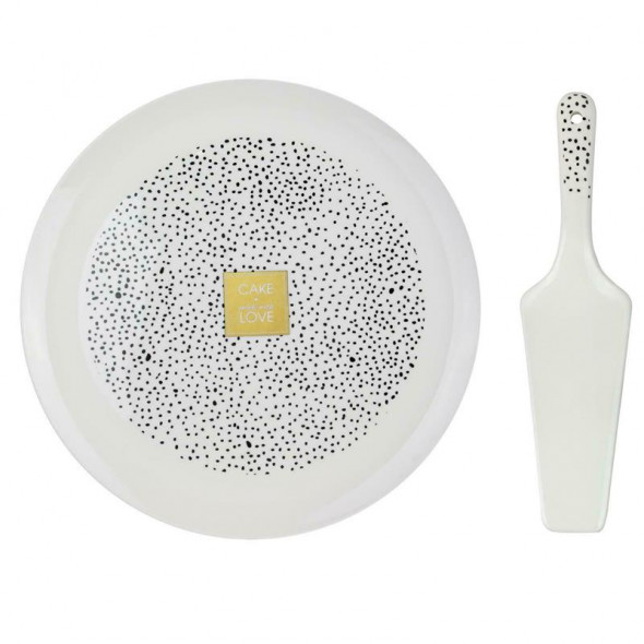 Talerz na ciasto z łopatką Coffee Love