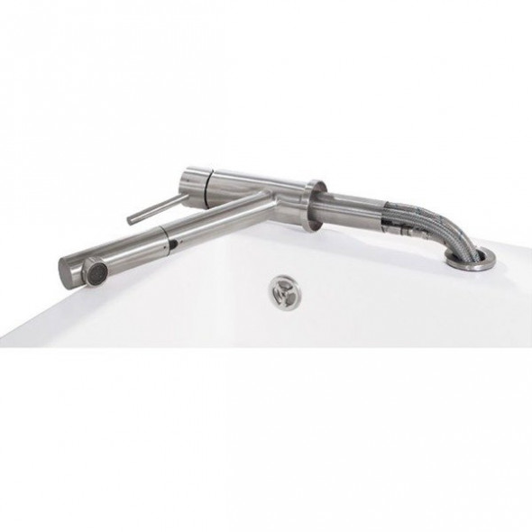 Bateria kuchenna Villeroy & Boch Como Shower Window stal szczotkowana idealny kran do zlewozmywaka zamontowanego przed oknem