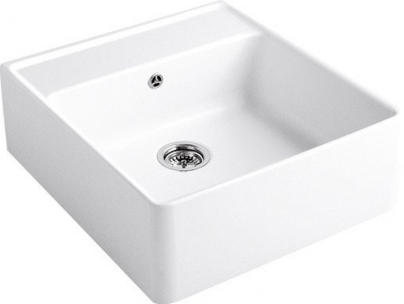 Zlew ceramiczny Villeroy & Boch Sink Unit Weiss Alpin błyszczący zlew farmerski wyjątkowo odporny w codziennym użytkowaniu