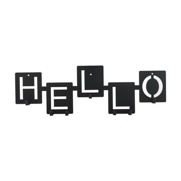 Wieszak ścienny Hello czarny