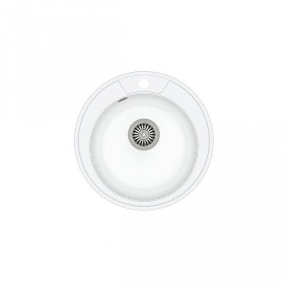 Quadron Morgan 210 zlew granitowy biały ze stalowym syfonem