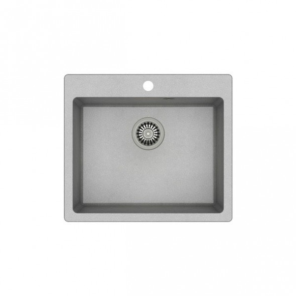 Quadron Morgan 110 zlew granitowy szary ze stalowym syfonem