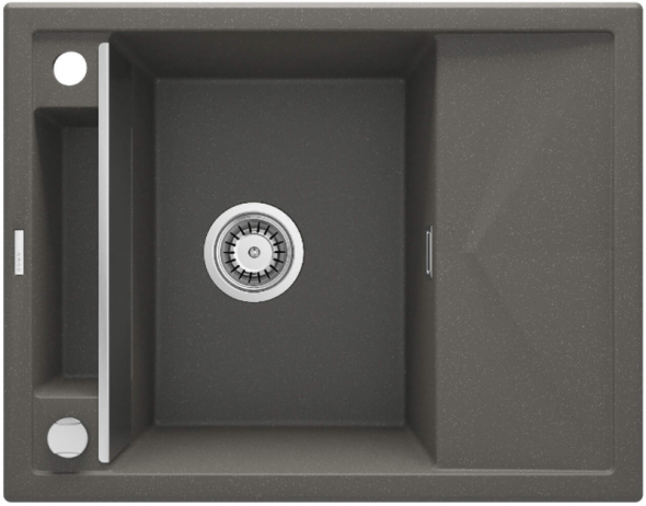 Zlewozmywak Deante Magnetic antracyt metalik 1-komorowy zlew magnetyczny granitowy z ociekaczem