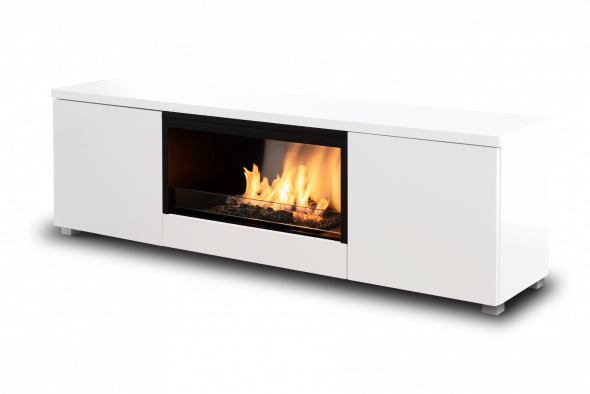 Biokominek Planika Pure Flame TV Box (White MDF) --- OFICJALNY SKLEP Planika