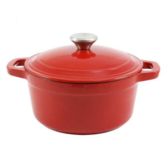 Garnek żeliwny OPA z pokrywką 2,5 l czerwony --- OFICJALNY SKLEP OPA