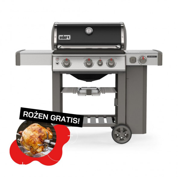Grill gazowy Weber Genesis II E-330 GBS, Czarny (61012133) ⭐️ GRATIS! Rożen do grilla --- CERTYFIKOWANY PARTNER Weber WORLD