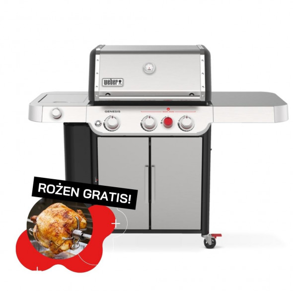 Grill gazowy Weber Genesis S-335 Stainles Steel (35400033) ⭐️ GRATIS! Rożen do grilla --- CERTYFIKOWANY PARTNER Weber WORLD