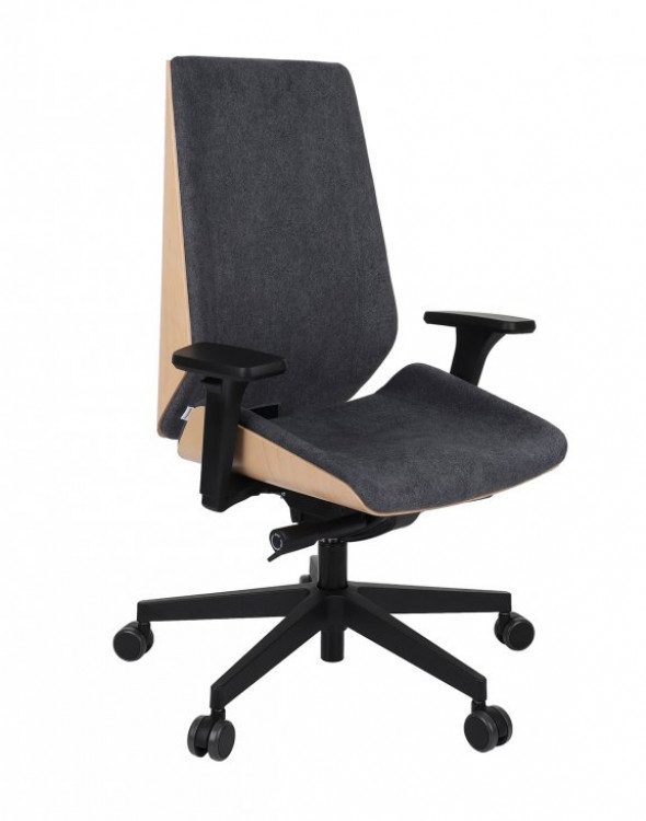 Grospol Fotel biurowy Moon Wood black tkanina Osaka - 12 kolorów --- OFICJALNY SKLEP Grospol