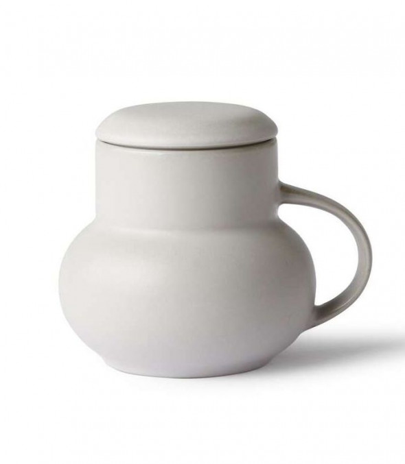 HKliving Kubek kamionkowy z pokrywką M szary --- OFICJALNY SKLEP HKliving