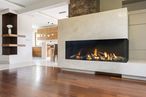 Kominek gazowy do zabudowy, narożny Valentino 1000 FR Planika --- OFICJALNY SKLEP Planika