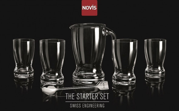 NOVIS - Zestaw 4 szklanek + dzbanek z mieszadełkiem --- OFICJALNY SKLEP Novis