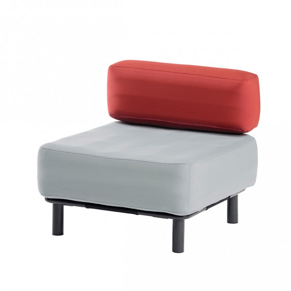 Siedzisko modułowe ONE BAR Element 2 szary / czerwony --- OFICJALNY SKLEP ONE BAR