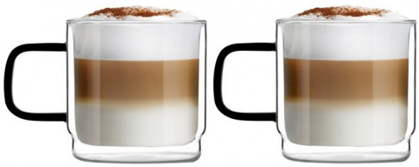 Vialli Design Komplet 2 szklanek z podwójna ścianką Carbon 320 ml (28555) --- OFICJALNY SKLEP Vialli Design