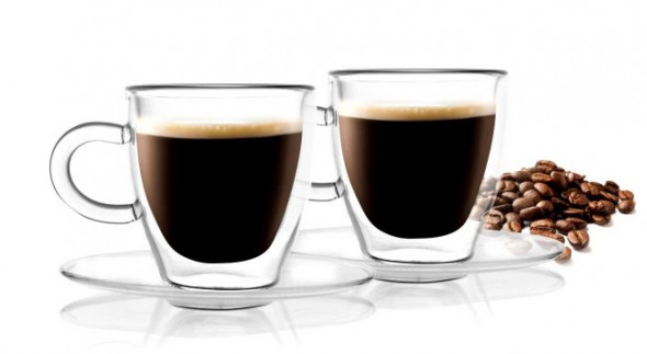 Vialli Design Zestaw 2 filiżanek do espresso z podwójną ścianką 50 ml Amo --- OFICJALNY SKLEP Vialli Design