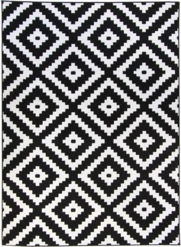 Dywan Biało-Czarna Rozetka