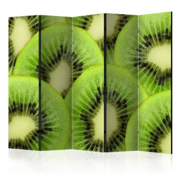 Parawan 5-częściowy - Plasterki kiwi [Room Dividers]