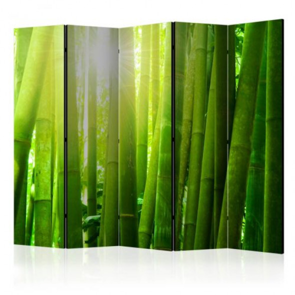 Parawan 5-częściowy - Słońce i bambus [Room Dividers]