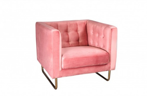 Aksamitny Fotel Meno różowy