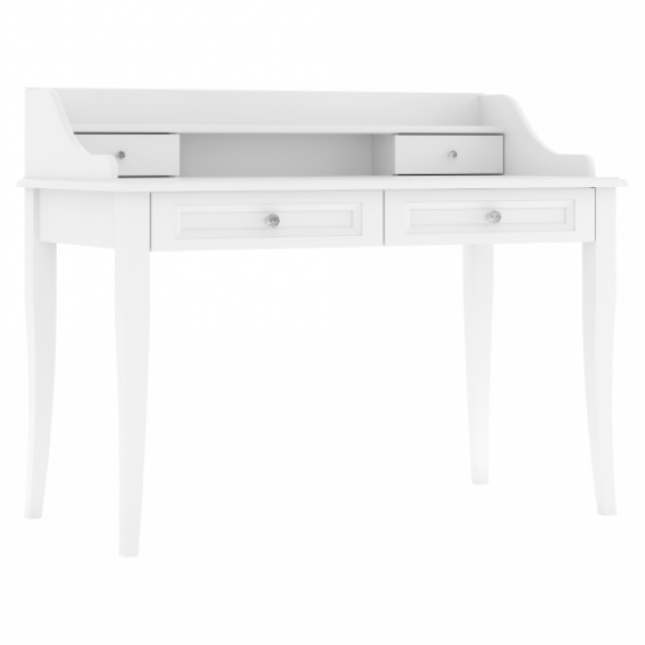 Biurko Glamour z nadstawką białe