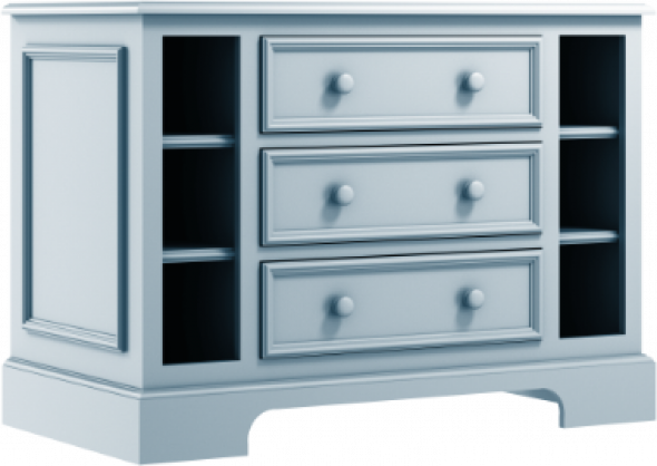 Błękitna elegancka komoda dziecięca z szufladami