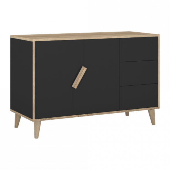 Czarna skandynawska komoda dziecięca