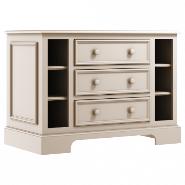 Elegancka komoda dziecięca z szufladami w kolorze kości słoniowej