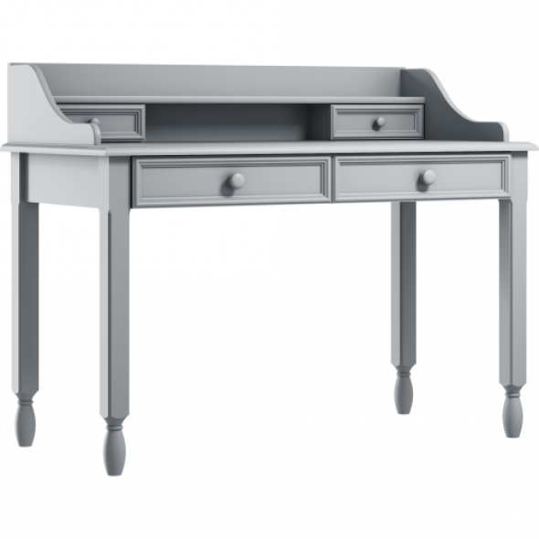 Eleganckie biurko z szufladami i nadstawką grafitowe