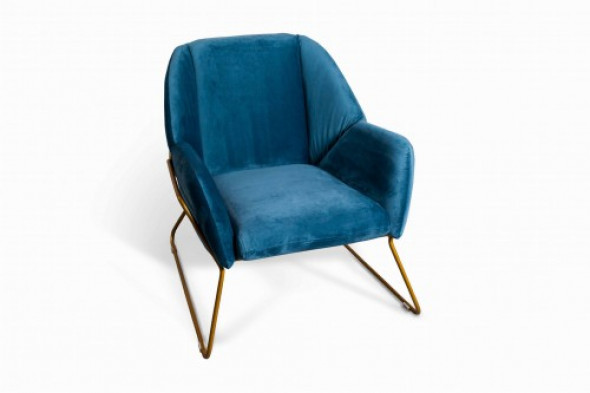 Fotel aksamitny Ambonn niebieski