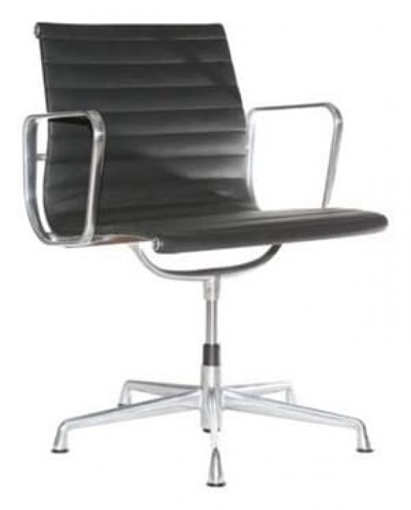 Fotel biurowy CH inspirowany proj. EA108 - czarna skóra