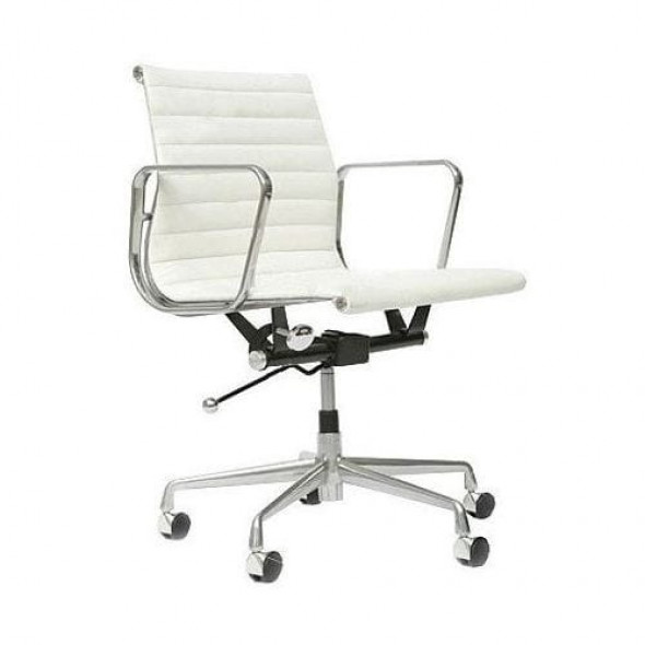 Fotel biurowy CH inspirowany proj. EA117- biała skóra