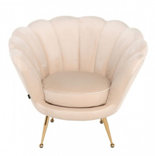 Fotel Diva aksamitny beżowy
