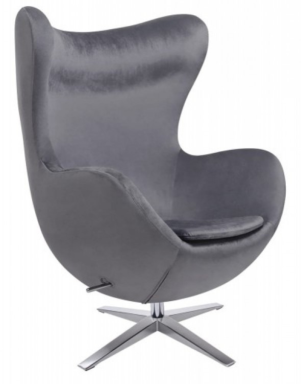 Fotel EGG SZEROKI VELVET ciemny szary
