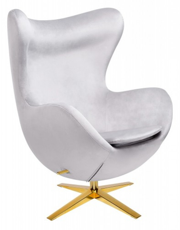 Fotel Egg szeroki Velvet gold