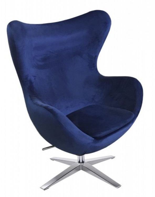 Fotel EGG SZEROKI VELVET niebieski