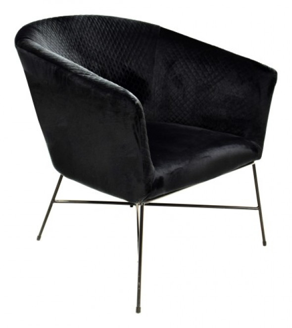 Fotel Lady Club czarny aksamit
