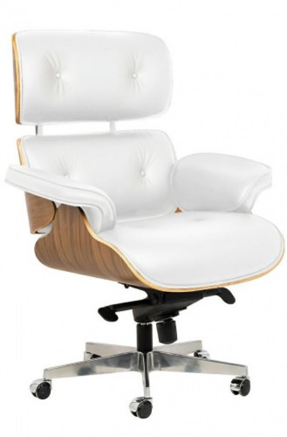 Fotel Lider biała skóra