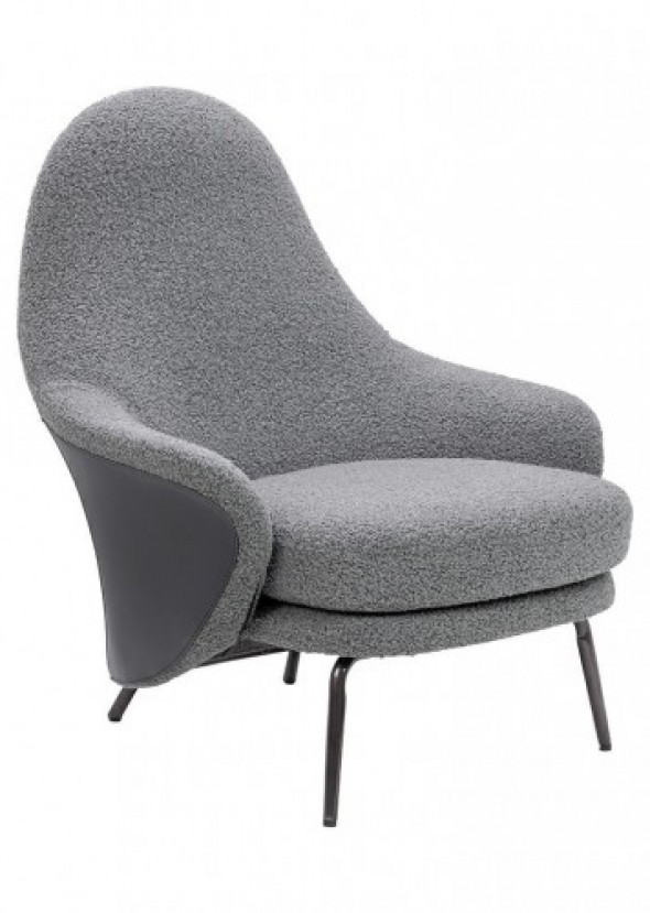 Fotel Lobby Teddy szary boucle