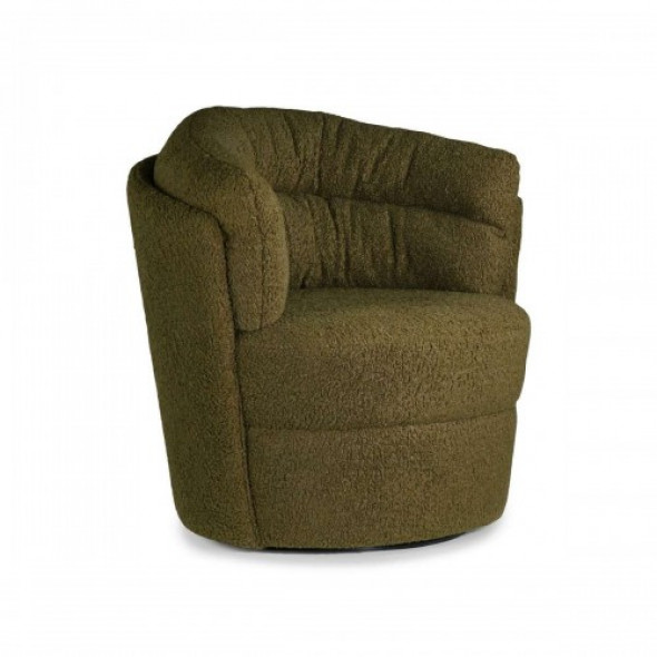 Fotel obrotowy oliwkowy Boucle HK Living