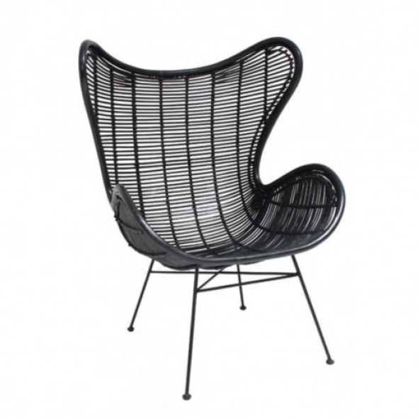 Fotel rattanowy Egg czarny