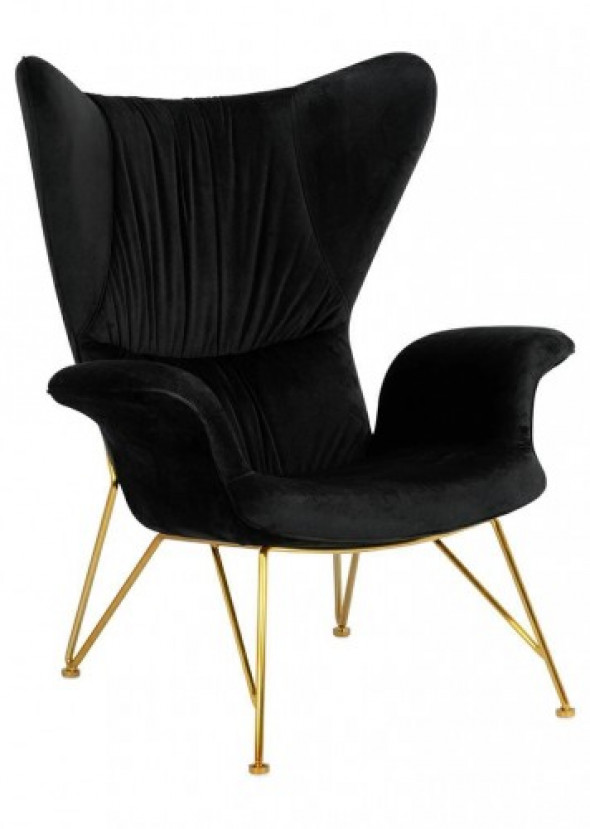 Fotel Shrimp Velvet czarny aksamit