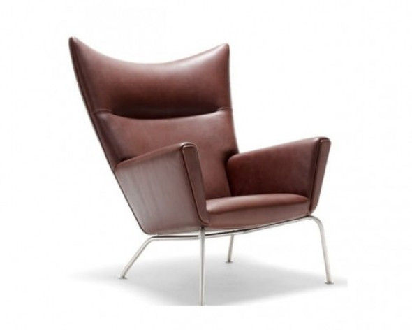 Fotel Skrzydło - inspirowany proj. Wing Chair Skóra naturalna