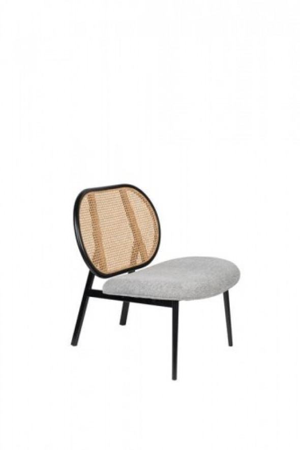 Fotel Spike szary oparcie rattanowe