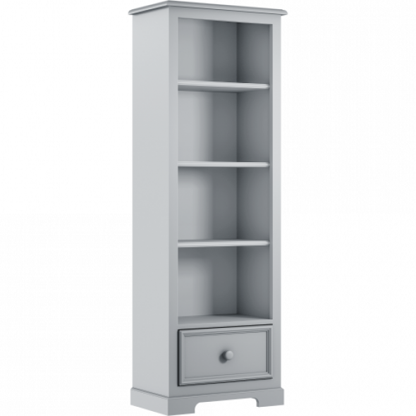 Grafitowy klasyczny regał z szufladą