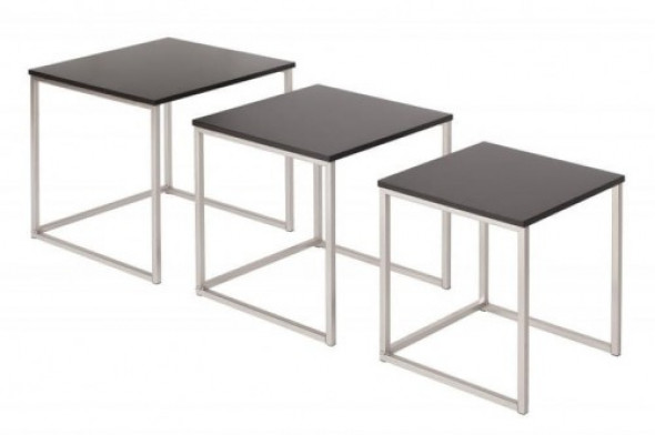 Invicta zestaw 3 stolików czarnych New Elements Invicta