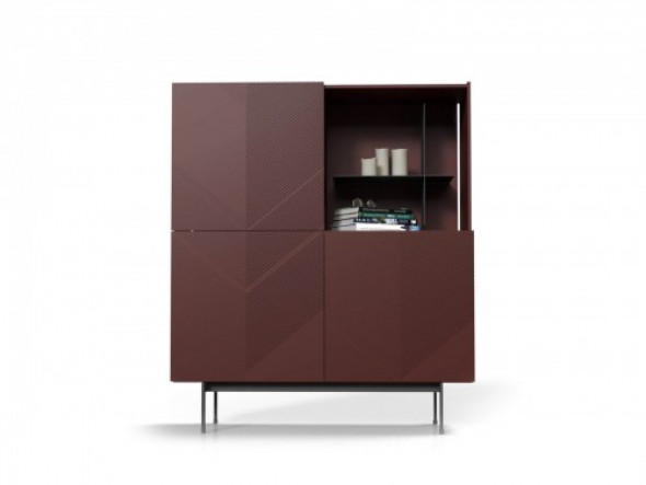 Komoda Jukebox frezowany front bordowy