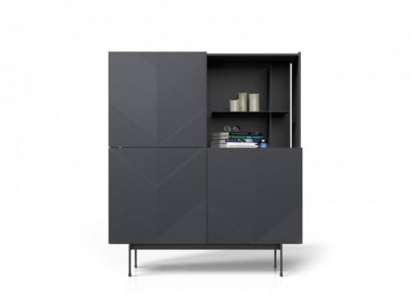 Komoda Jukebox frezowany front grafit