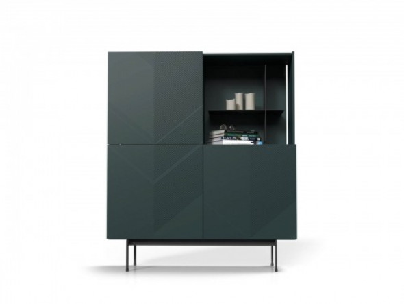Komoda Jukebox frezowany front zieleń