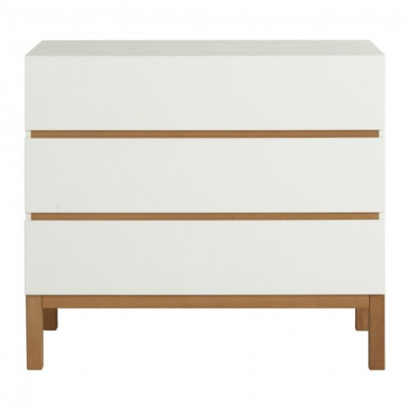 Komoda Quax indigo z trzema szufladami biała