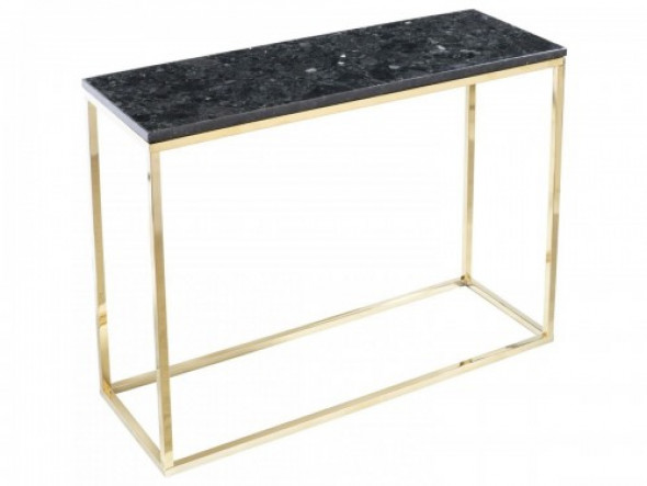 Konsola Accent Black Crystal Labradoryth podstawa złota lśniąca