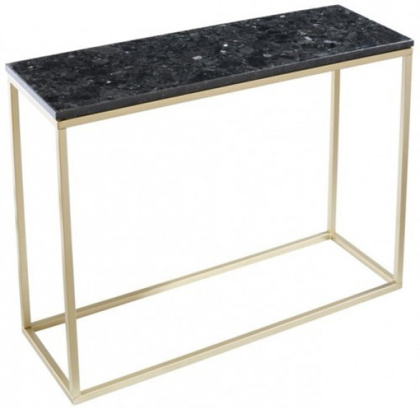 Konsola Accent blat labradoryt podstawa złoty mat